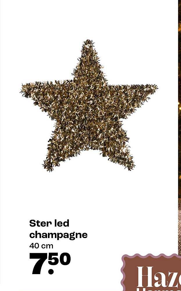 Ster led champagne 40 cm