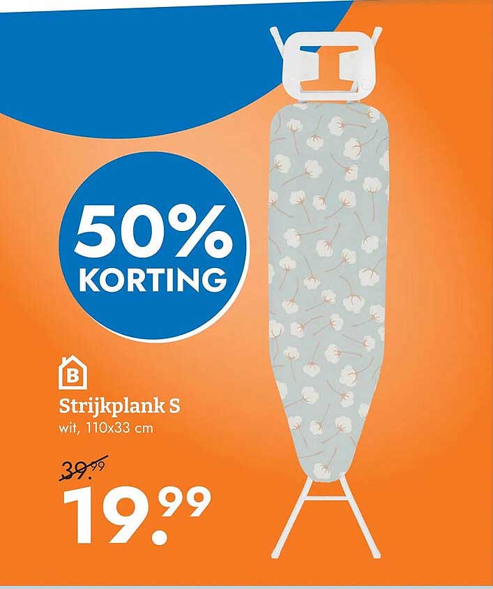 Strijkplank S wit, 110x33 cm 50% KORTING