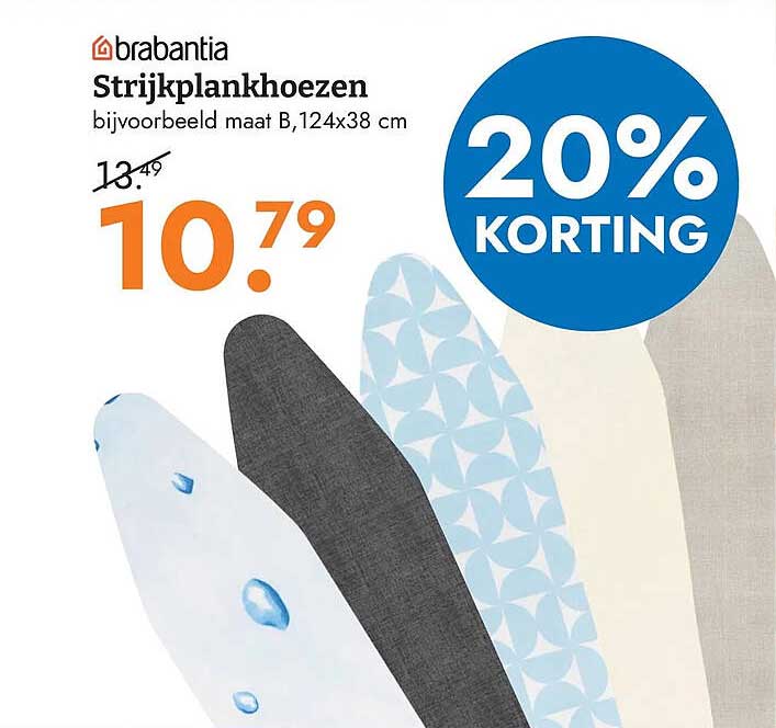 Strijkplankhoezen bijvoorbeeld maat B, 124x38 cm 20% KORTING