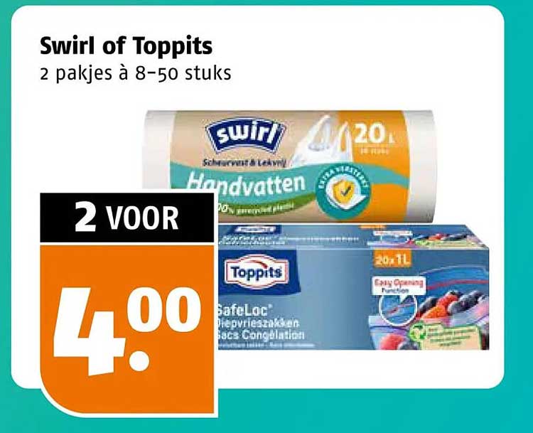 Swirl of Toppits 2 pakjes à 8-50 stuks 2 voor