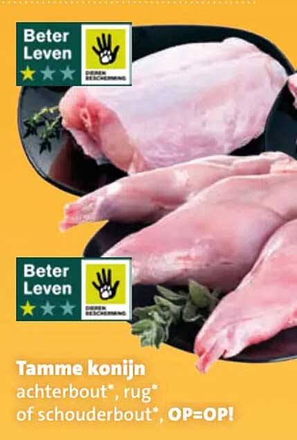 Tamme konijn achterbout*, rug* of schouderbout*, OP=OP!