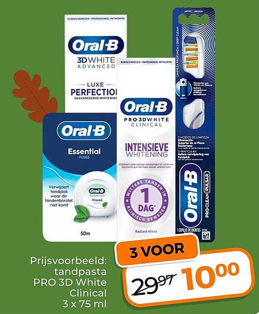 tandpasta PRO 3D White Clinical 3 x 75 ml 3 voor
