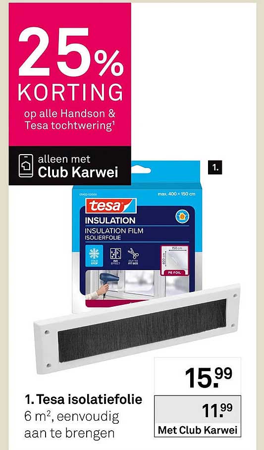 Tesa isolatiefolie 6 m², eenvoudig aan te brengen