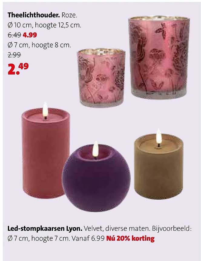 Theelichthouder. Roze.