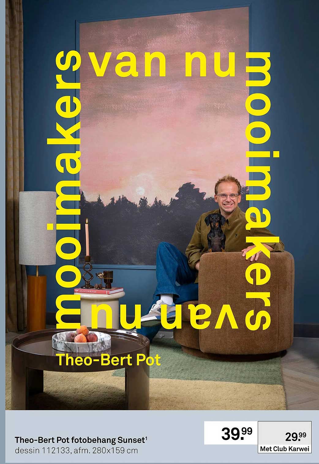 Theo-Bert Pot fotobehang Sunset