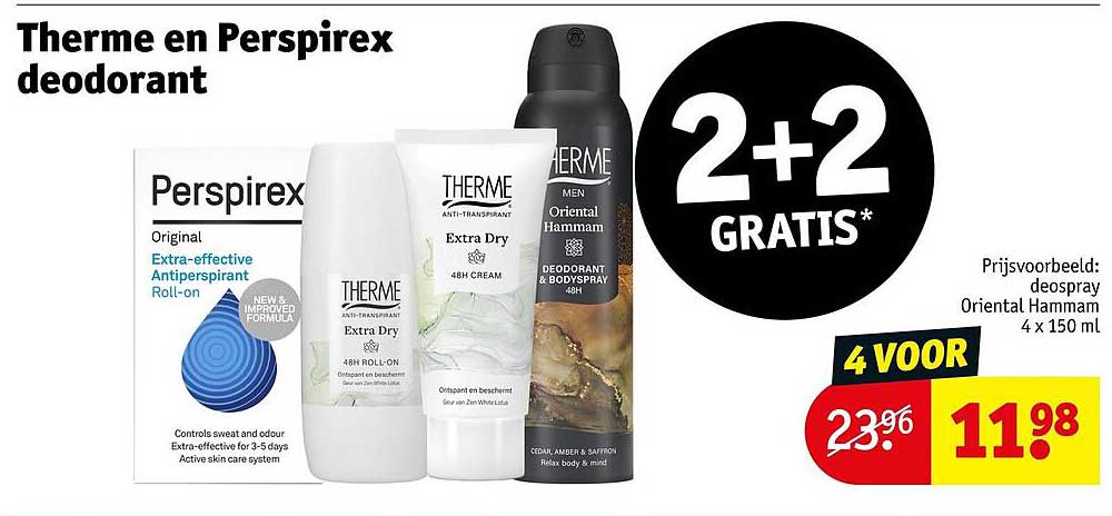 Therme en Perspirex deodorant 2+2 GRATIS*