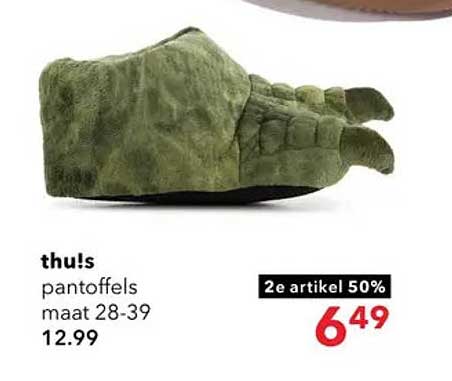 thu!s pantoffels maat 28-39 2e artikel 50%