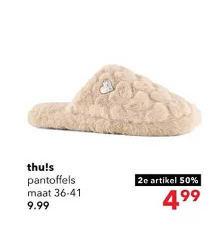 thu!s pantoffels maat 36-41 2e artikel 50%