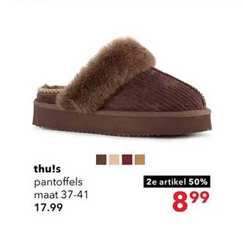thu!s pantoffels maat 37-41 2e artikel 50%