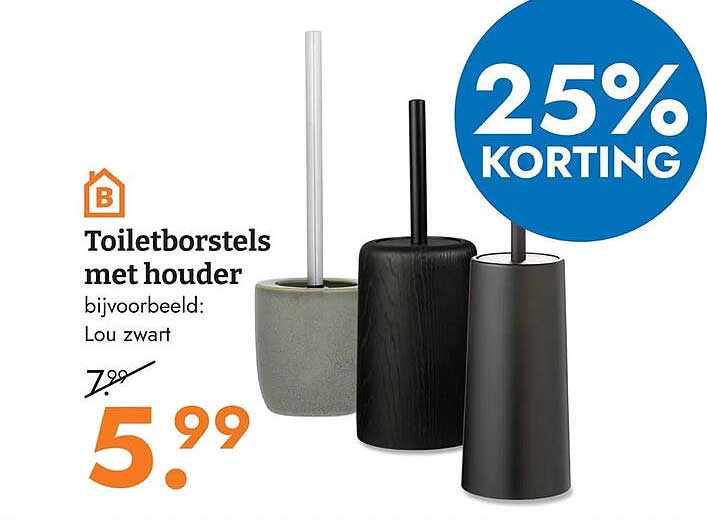 Toiletborstels met houder bijvoorbeeld: Lou zwart 25% KORTING