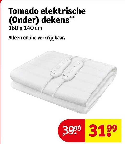 Tomado elektrische (Onder) dekens** 160 x 140 cm Alleen online verkrijgbaar.