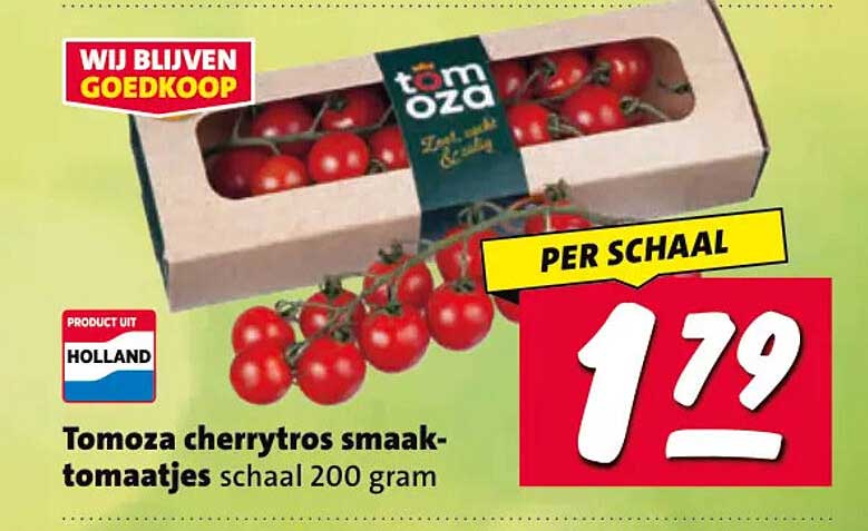 Tomoza cherrytros smaak-tomaatjes schaal 200 gram PER SCHAAL
