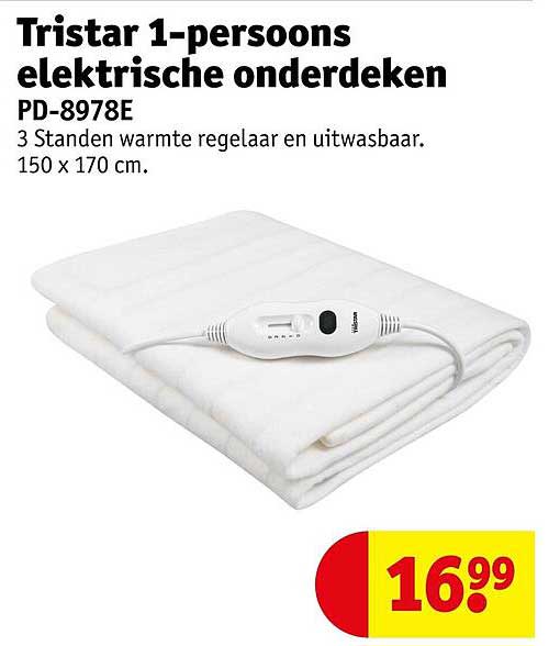Tristar 1-persoons elektrische onderdeken PD-8978E