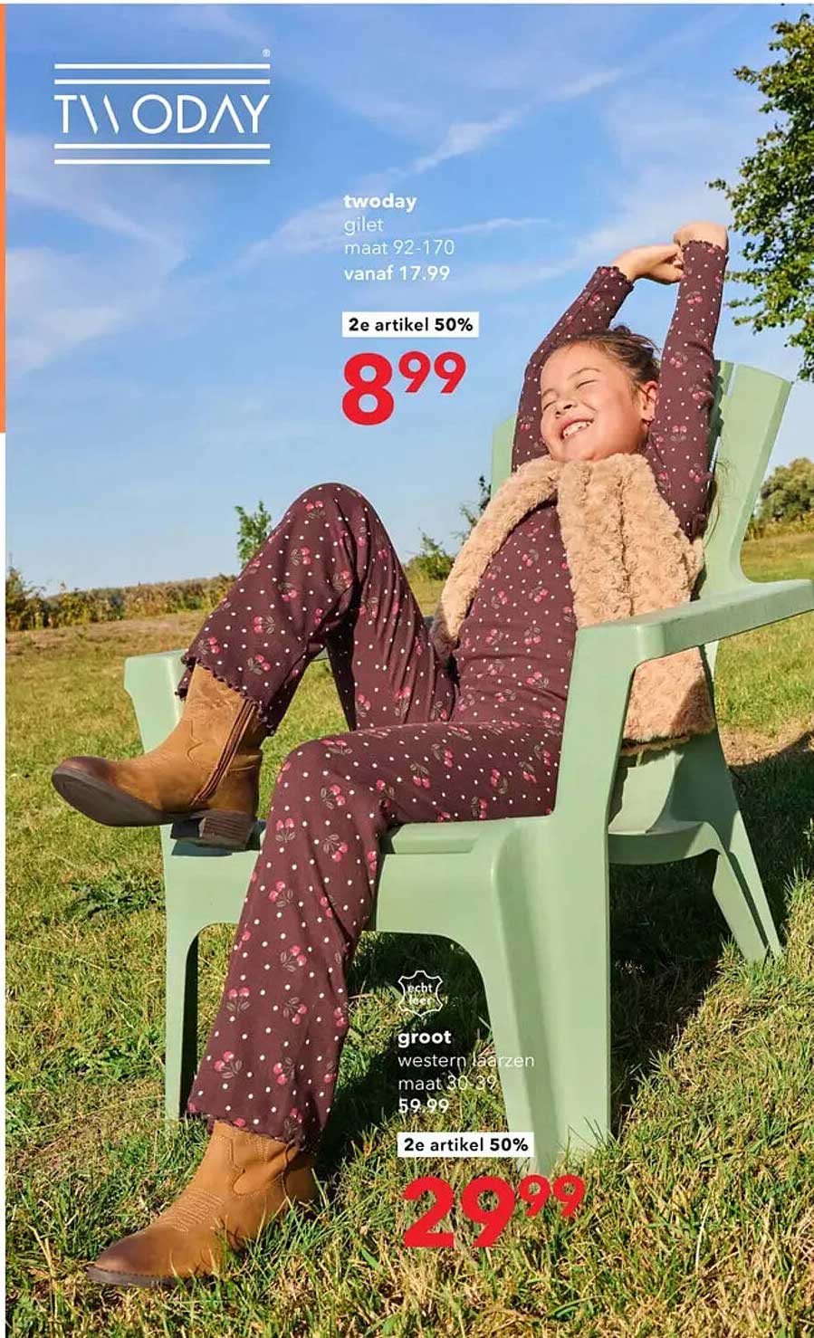 twoday gilet maat 92-170 vanaf 17.99 2e artikel 50%