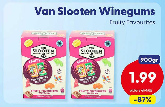 Van Slooten Winegums Fruity Favourites 900gr