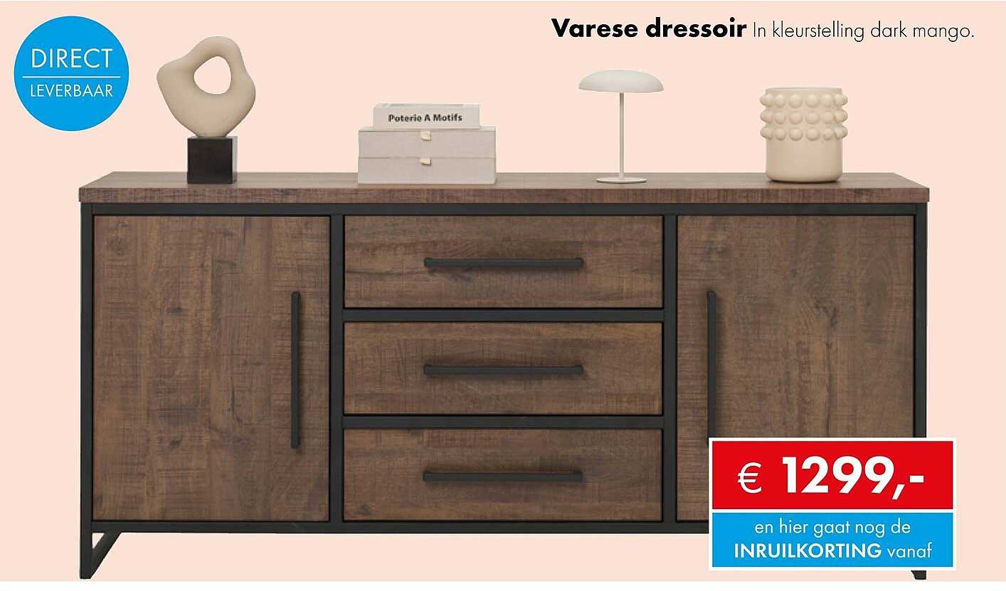 Varese dressoir In kleurstelling dark mango.