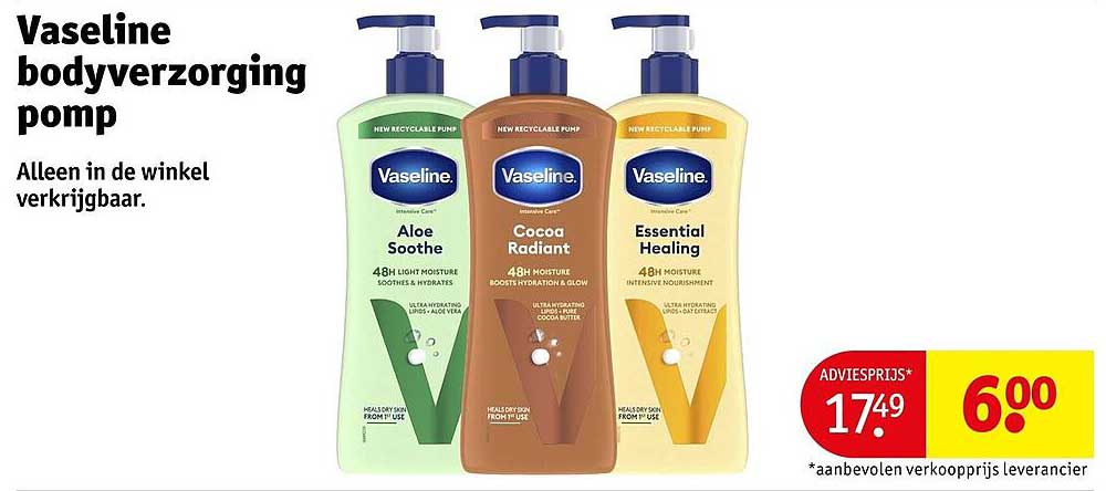 Vaseline bodyverzorging pomp