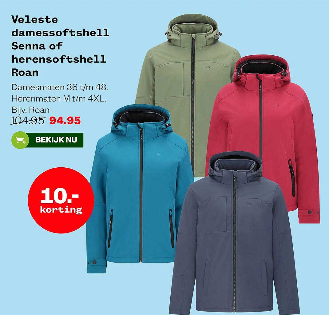 Veleste damessoftshell Senna of herensoftshell Roan