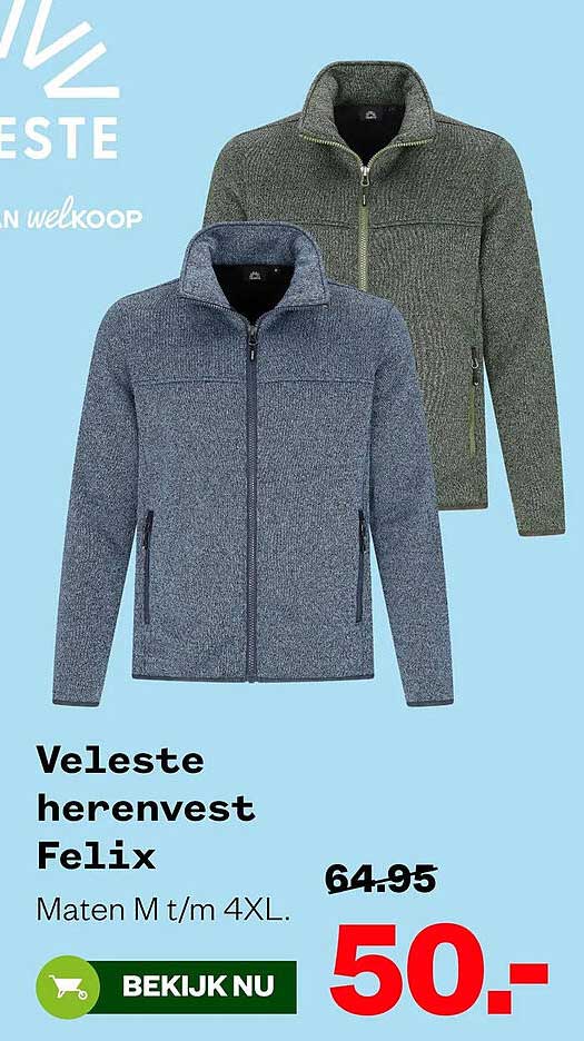 Veleste herenvest Felix