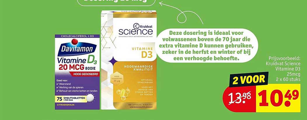 Vitamine D3 25mcg 2 x 60 stuks 2 VOOR