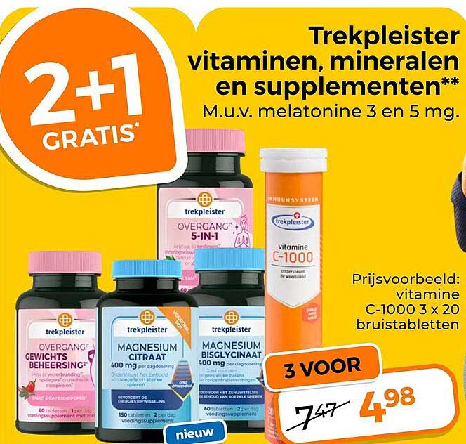 vitaminen, mineralen en supplementen** 2+1 GRATIS*