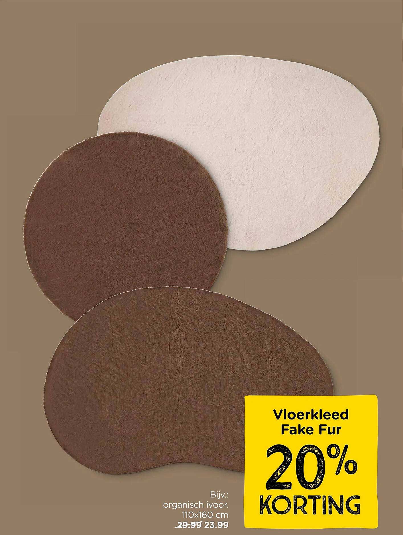 Vloerkleed Fake Fur 20% korting