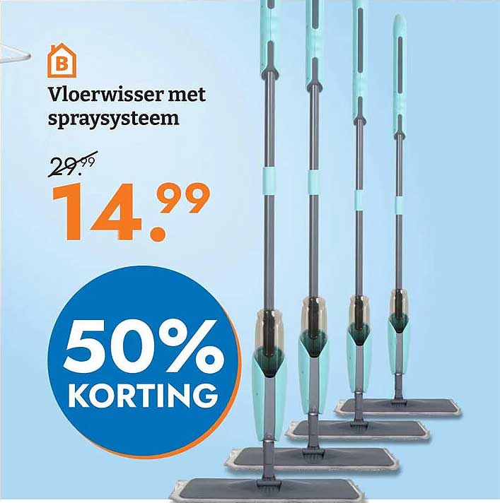 Vloerwisser met spraysysteem 50% korting