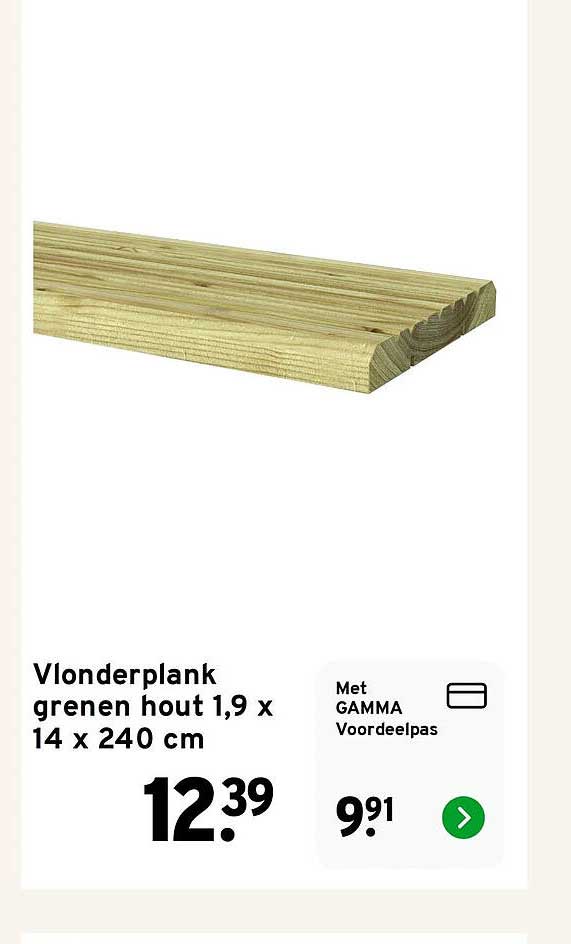 Vlonderplank grenen hout 1,9 x 14 x 240 cm