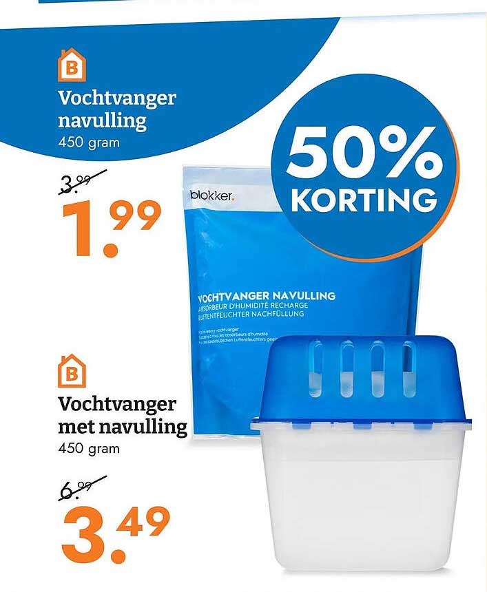 Vochtvanger navulling 450 gram 50% KORTING