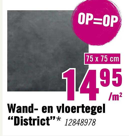 Wand- en vloertegel “District”* 12848978 OP=OP 75 x 75 cm