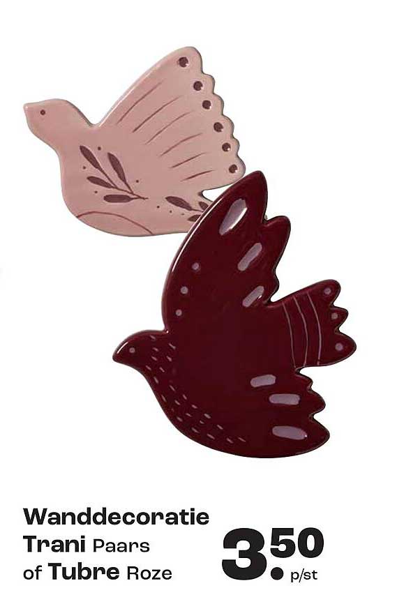 Wanddecoratie Trani Paars of Tubre Roze
