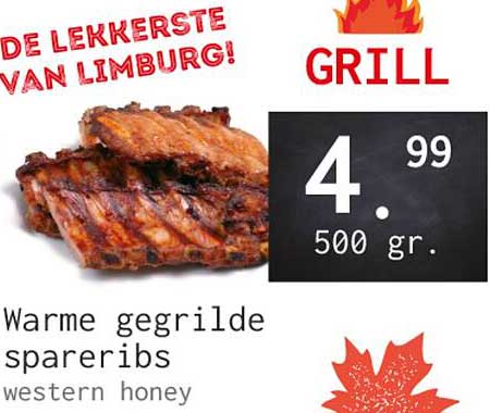 Warme gegrilde spareribs western honey