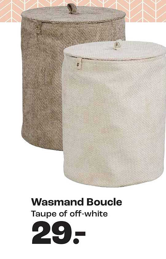 Wasmmand Boucle Taupe of off-white