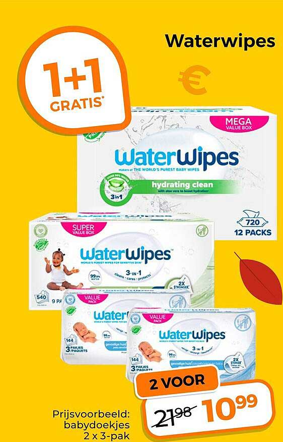 Waterwipes 1+1 gratis