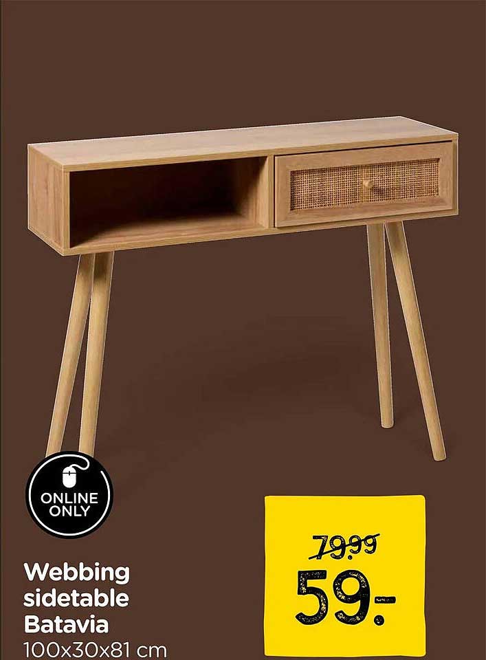 Webbing sidetable Batavia 100x30x81 cm