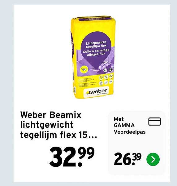 Weber Beamix lichtgewicht tegellijm flex 15...