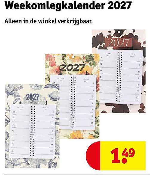 Weekomlegkalender 2027
