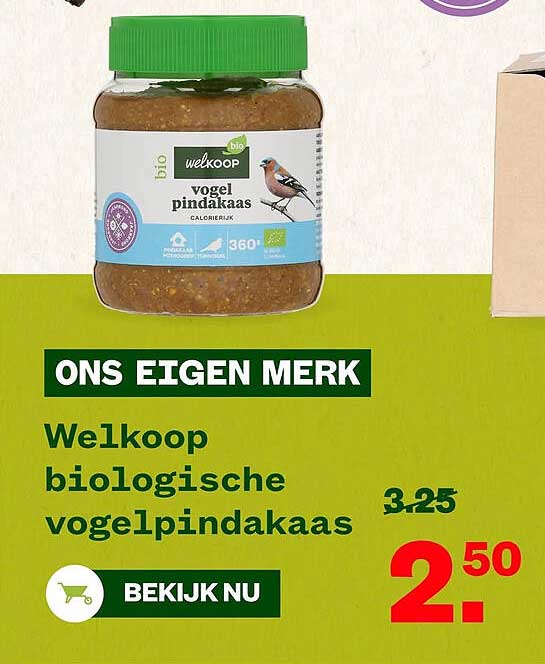 Welkoop biologische vogelpindakaas