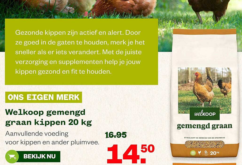 Welkoop gemengd graan kippen 20 kg