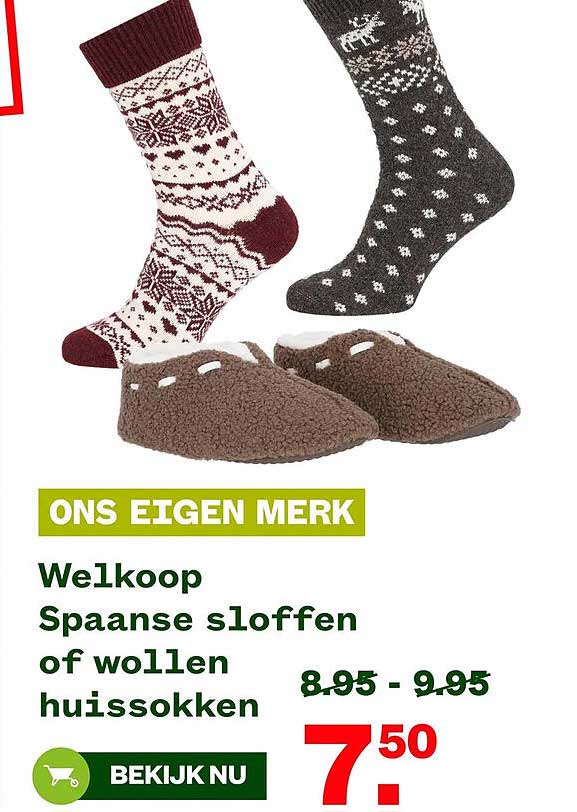 Welkoop Spaanse sloffen of wollen huissokken