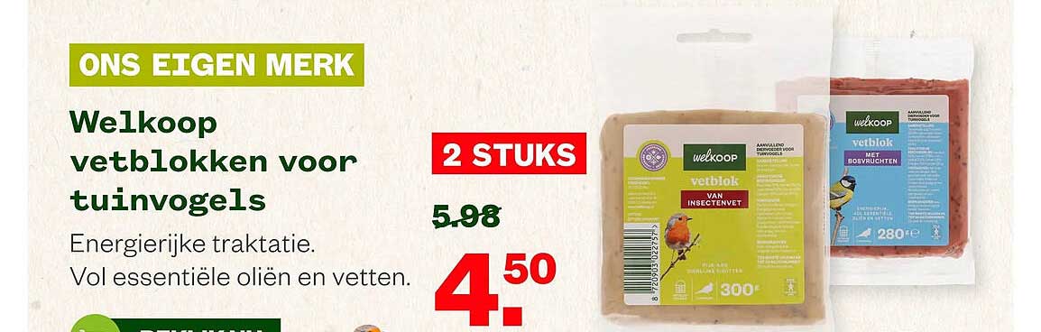 Welkoop vetblokken voor tuinvogels 2 STUKS