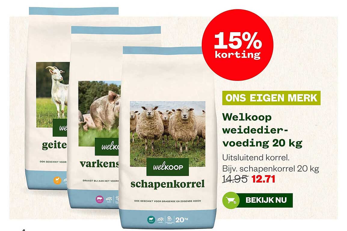 Welkoop weidedier-voeding 20 kg