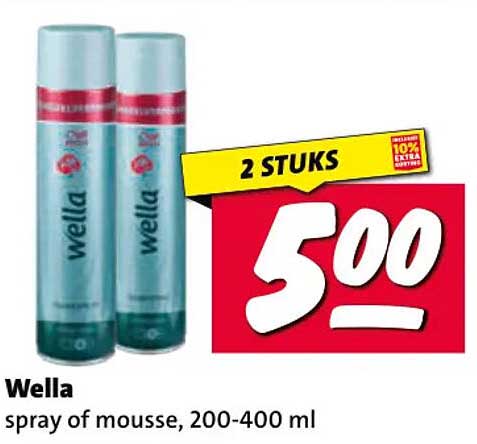 Wella spray of mousse, 200-400 ml 2 STUKS 5,00