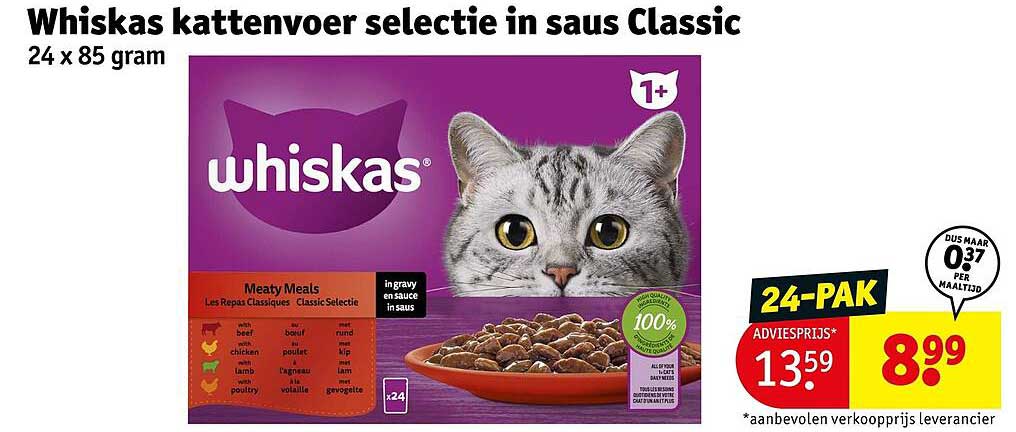 Whiskas kattenvoer selectie in saus Classic 24 x 85 gram