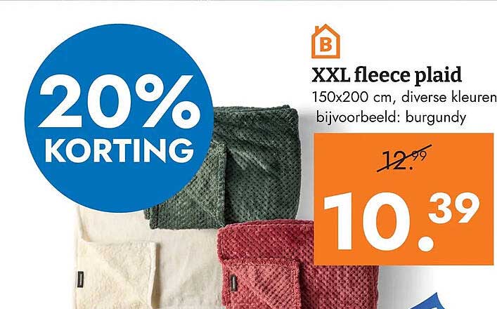 XXL fleece plaid 20% KORTING