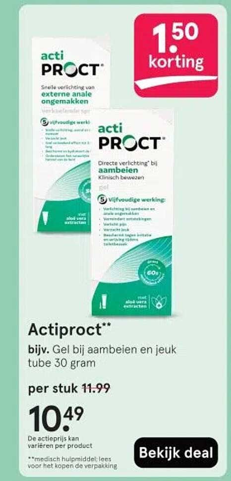 Actiproct* bijv. Gel bij aambeien en jeuk tube 30 gram