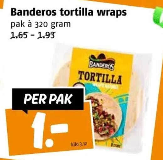 Banderos Tortilla Wraps Aanbieding bij Poiesz - FolderFeest.nl