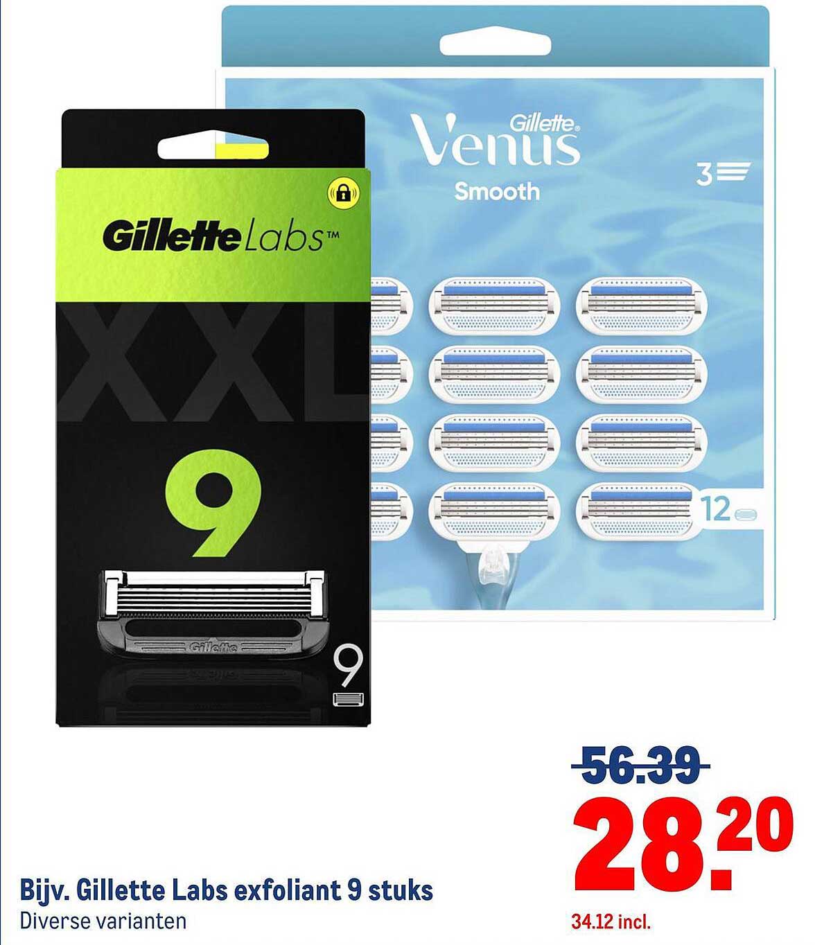 Bijv. Gillette Labs exfoliant 9 stuks