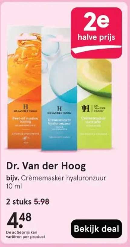 Dr. Van der Hoog bijv. Crèmemasker hyaluronzuur 10 ml