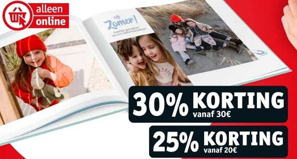 30% KORTING vanaf 30€ en 25% KORTING vanaf 20€